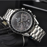 Omega Speedmaster series quartz movement date display Chronograph men's watch Rui 42mm 18k gold case 18k strap