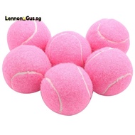 6Pcs Pack Pink Tennis Balls Wear-Resistant Elastic Training Balls 66mm Ladies Beginners Practice Ten