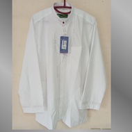 Baju Koko Al mia Al-mia al-mia Lengn panjng polos/manset putih/natural