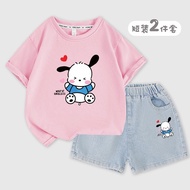 COD 2026 Pacha Dog t-Shirt Girls Summer New Style Medium Large Children's Clothing Sports Short-Slee
