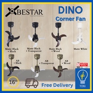 [YEOKA LIGHTS AND BATH] BESTAR DINO CORNER FAN 16 Inch Energy Saving DC Motor Ceiling Fan with iFell Thermal Sensor