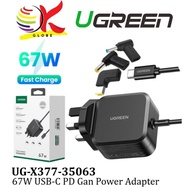 UGREEN UG-X377-35063 67W UNIVERSAL USB C PD GAN POWER ADAPTER CHARGER FAST CHARGE WITH 3 DC CONNECTO