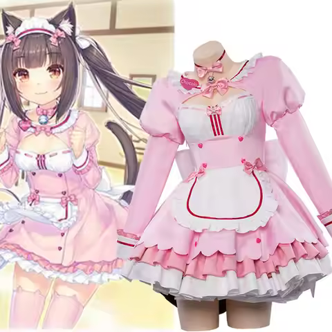 NEKOPARA Chocola Vanilla Maid Dress Cosplay Costume Sweet Lolita Anime Cat Girl Outfit Women's Hallo