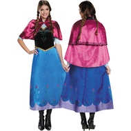 Halloween Costume Adult Female Princess Anna cOs Costume Frozen White Princess Cosplay Dress