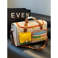 A ai2 Contrast Color Messenger Sports Gym Bag Large Capacity Travel Hand Luggage Bag Out Short-dista