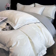 Premium-Quality TC1600 Double-sided Ice Silk TC1600 4IN1 Bedsheet Set Fitted Sheet—Bedding Set Cool-