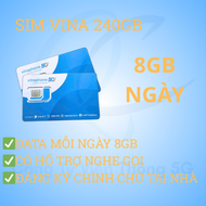 FREESHIP - CHƯA KÍCH HOẠT.Sim vina 240 GB data có hổ trợ nghe gọi 0d