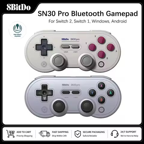 8BitDo SF30 Pro SN30 Pro Wireless Bluetooth Gamepad for Nintendo Switch 2 Controller Joystick for Wi