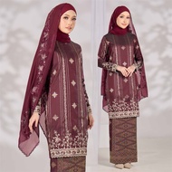 HIJABISTAHUB DAHLIA KURUNG Tradisional Songket tenun sulam bunga songket pengantin nikah tunang