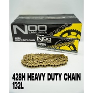 NOO NOOLAMLUKKA CHAIN ORING HD 428 GOLD CHAIN RANTAI RK 132L Y15ZR Y16ZR LC135 Y15 135LC RSX150 RCB