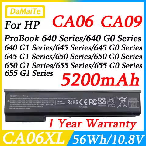 New CA06 CA06XL CA09 Battery for HP ProBook 640 645 650 655 G0 G1 718755-001 718756-001 HSTNN-DB4Y -