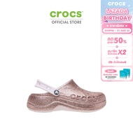 CROCS รองเท้าลำลองผู้หญิง BAYA PLATFORM GLITTER CLOG รุ่น 208459-6PI - BARELY PINK