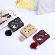 GESH10E Credit Card Holder, Hair Ball Pendant Cartoon Women Short Wallet, High Quality PU Leather 9 