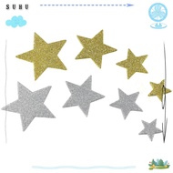 SUHUHD 200pcs Glitter Star Foam Stickers, Paper Silver and Gold Sparkly Foam Stickers, More Personal
