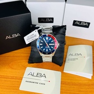 Alba Mechanical Automatic 200M Blue Dial Silver Stainless Steel Bracelet Day Date Display Men’s Watc