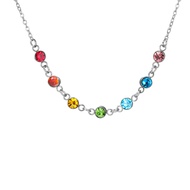 Skyrim Yoga 7 Chakra Rhinestones Pendant Necklaces Women Stainless Steel Gold Color Sweater Chain Me