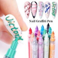 1 Pc Summer Neon Nail Art Drawing Pen Fluorenscence Waterproof Painting Liner Pen Nail Acrylic Water