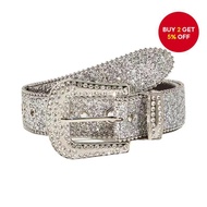 Rhinestone Wide Belt for Women Y2K Fashion Statement Versatile Waistband for Jeans Y2K Belt
