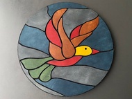 雀馬賽克皮革墊；馬賽克辦公桌記事本；皮革墊；拼湊而成；