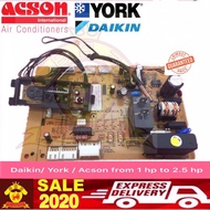 PCB  indoor non inverter wall mounted split aircon ( from 1 hp to 2.5 hp) -Daikin/ York / Acson/YORK JONHSON