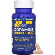 NATURAL STACKS Dopamine Brain Food - 650mg L-Tyrosine Supplement - Dopamine Supplement for Focus & M
