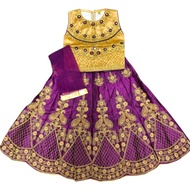 Ready Stock Girls Lehenga Choli Blue Gold Embroidery | Kids Traditional Indian Dress | Wedding Deepa