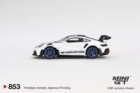 PreSale MINI GT 1:64 GT3 RS Weissach Package White with Indigo Blue Collection Miniature Diecast Met