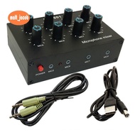 -801 Condenser Microphone Expander 8 Channel 3.5mm Microphone Mixer Multi-Channel Input Expander Hub