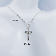 💥READY STOCK💥  925 Sterling Silver "Cross Necklace Set" (PROMO Set Rantai Leher+Loket) 925銀十字架鏈墜項鏈組(SP 035 + ♱·P-C12)