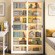 Fukai Xiang Household Steel Bookshelf Sliding Door Dustproof Glass Bookcase With Lock Display Cabine