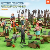 Farmer Miniature Figure - Simulation Model with Farm Tools Fence Ranger Shepherd Action Figure Colle