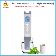 IKME 7 in 1 TDS Meter 0.01 High Accuracy Digital Dissolved Oxygene Meter pH/ORP/EC/TDS/SALT/Res/TEMP