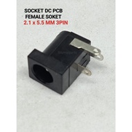 DC Socket 2.1 x 5.5 mm 3 pin Female Mount PCB Power Socket Plug in Jack / DC Socket 3 pin Plug