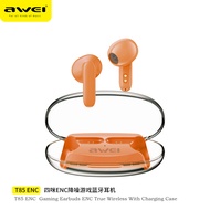 Awei T85 ENC TWS หูฟัง - 40dB ลดเสียงรบกวนบลูทู ธ 5.3 ในหูหูฟังเกมมิ่งที่มี 4 ไมโครโฟน 35H เวลาเล่น