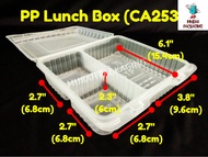 STP CA253C PP Lunch Box 3 Compartment (50pcs±) / Disposable PP Lunch Box / Kotak Nasi