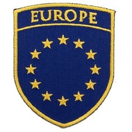 裝飾繡片貼 歐盟盾牌 徽章 胸章立體繡貼 布貼 臂章貼 刺繡燙布貼
