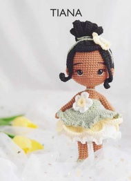 Disney Princess Snow สีขาว Cinderella Elsa เส้นด้ายถักแฮนด์เมดตุ๊กตาถักชุดวัสดุผลิตภัณฑ์สําเร็จรูปขอ