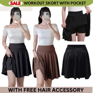 Plain Skort 2-in-1 Highwaist  palda shorts for women Skater Skirt with Cycling Short for Woman Skort