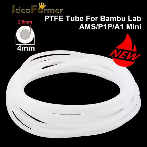 Bambu Lab Ptfe Tube P1P AMS A1 Mini 3D Printer Teflonto Pipe 1.75mm Bambulab Ptfe Tube 1/2/5/10m Whi