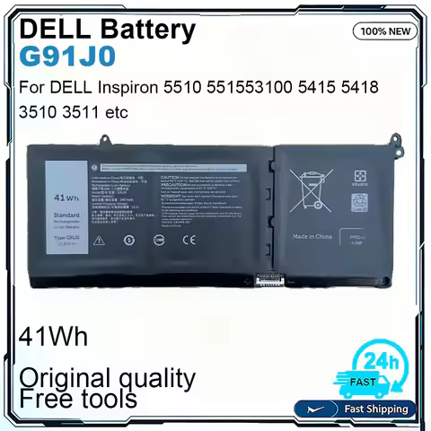 New G91J0 V6W33 Laptop Battery For Dell Inspiron 3510 3511 3515 3520 3525 5410 5415 5440 5510 7415 7