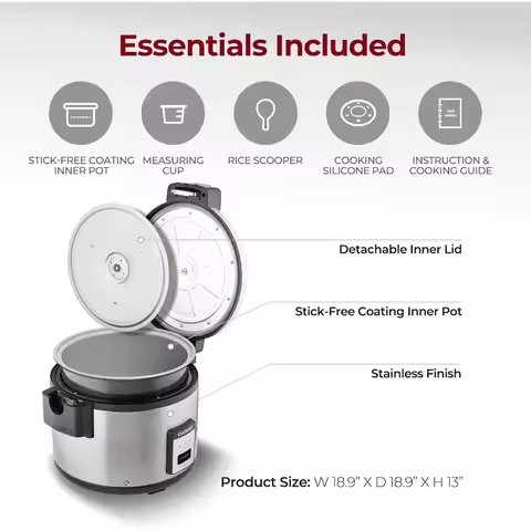 CR-3032 30-Cup (Uncooked) / 60-Cup (Cooked) Large Capacity Commercial Rice Cooker & Warmer with Nons
