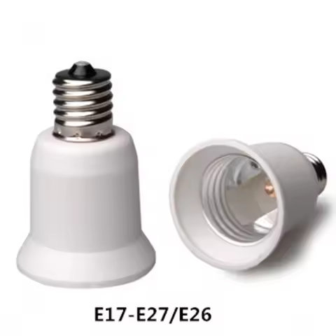 E17 to E26 E27 Converter PBT Housing Copper Contact LED Light Bulb Socket Holder Adapter Extender