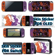 [Enjoy the small store] คุณภาพสูง Scarlet And Violet Limited Console Skin Sticker สำหรับ Nintendo Switch OLED Accessories Set