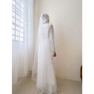 Veil Labuh | Veil Offwhite Nude Maroon Dusty Pink | Veil Nikah Tunang Panjang Minimalis Kosong