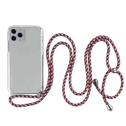 Crossbody Necklace Cord Lanyard Transparent Phone Case For iPhone 16 15 13 Pro Max 12 11 7 8 Plus X 