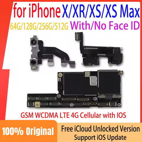 Original Unlocked Motherboard for iPhone X XR XS Max 256g Mainboard with Face ID Logic Board No IClo