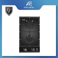 EF HB AG 3020 TN VGB 2 BURNER BLACK TEMPERED GLASS GAS HOB