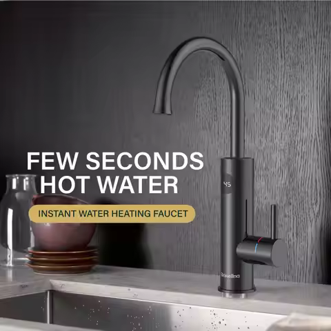 Briwellna 220V Electric Instant Water Heater 2 in 1 Kitchen Faucet Tankless Stainless Steel Water He