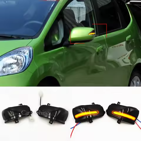 1 Pair Rearview Mirror Dynamic LED Indicator Lamps For FIT/JAZZ GE6/GE8 HYBRID GP1 Turn Signal Light