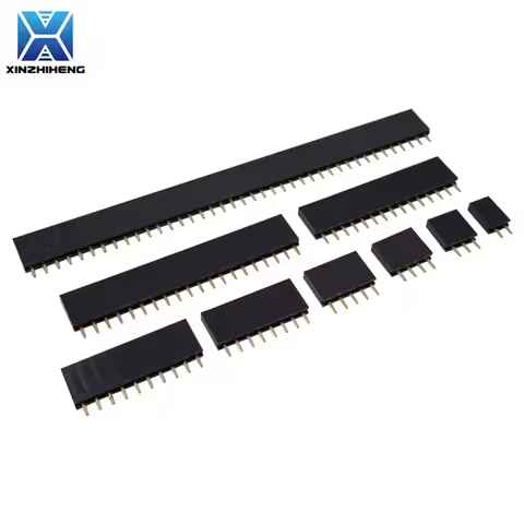10pcs 2.54mm Pitch Single Row Pin Female Header Socket 1*2p 3p 4p 5p 6p 7p 8p 10p 12p 14p 15p 16p 18